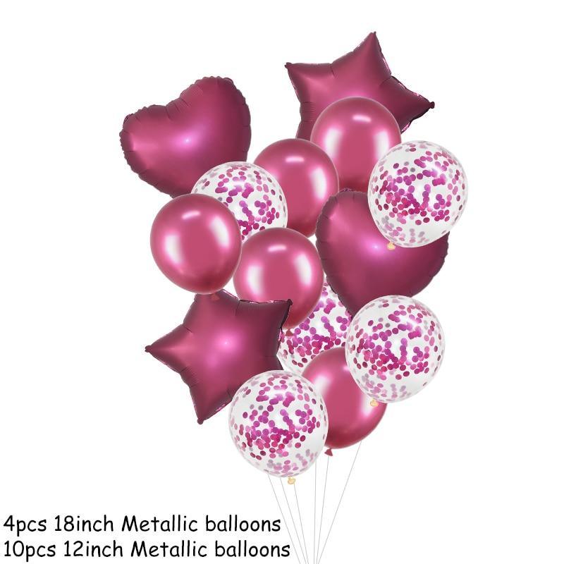 14Pcs Multi Confetti Balloons For Happy Birthday Party Balloons In Several Luxury Variant Helium Ballons For Celebrations for Boy Girls and  Babies party