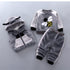 Baby Clothes Winter Thick And Warm Three-piece Cartoon Bear And Fox Printed Sweater Hooded Baby Girl Clothing Set Sweater and Pants