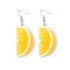 Unique Resin Stereo Lemon Orange Earrings With Long Pendant Fashion Summer Fruit Jewelry Designs For Girls And Teenagers