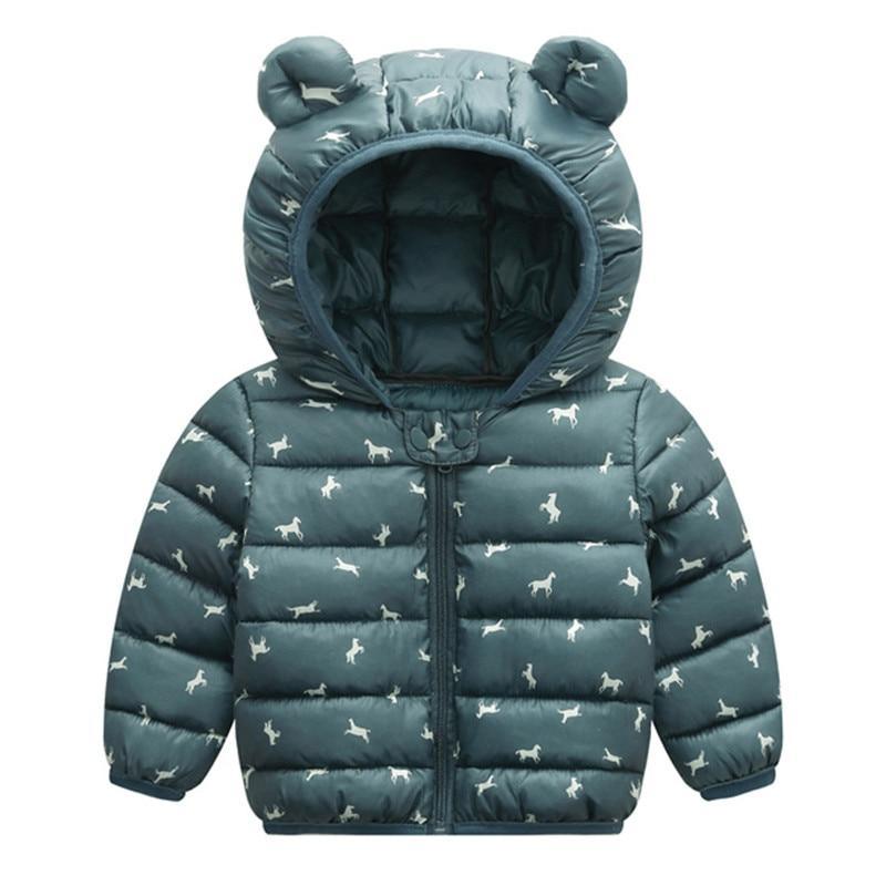 Luxury Modern Designer New Winter Baby Outerwear Hooded Printed Cotton Padded Jacket and Coats For Babies and Girls Kids