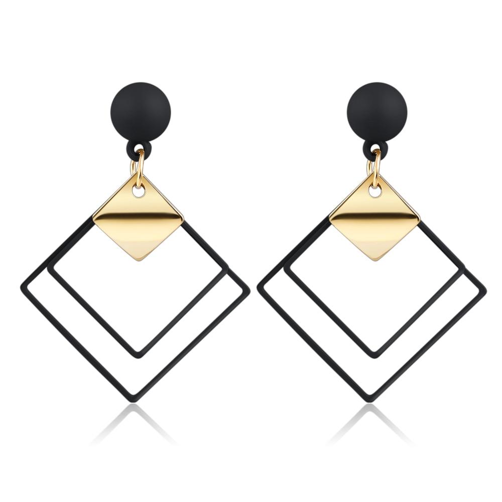 New Korean Heart Statement Drop Earrings  For Women In Fashion Vintage Geometric Acrylic Dangle Hanging Earring Jewelry Style