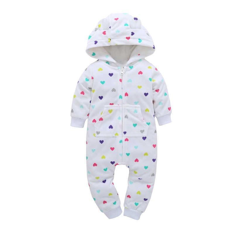 Modern High Quality Newborn Infant Baby Clothes Fleece Jumpsuit Boys Romper Hooded Jumpsuit Bear For Kids