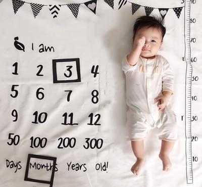 Baby Monthly Growth Milestone Blanket Photography Requirements Background Towel Cute Memory Carpet