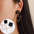 New Fashion Round Dangle Drop Korean Earrings For Women In Geometric Round Heart Gold Earring Elegant Style