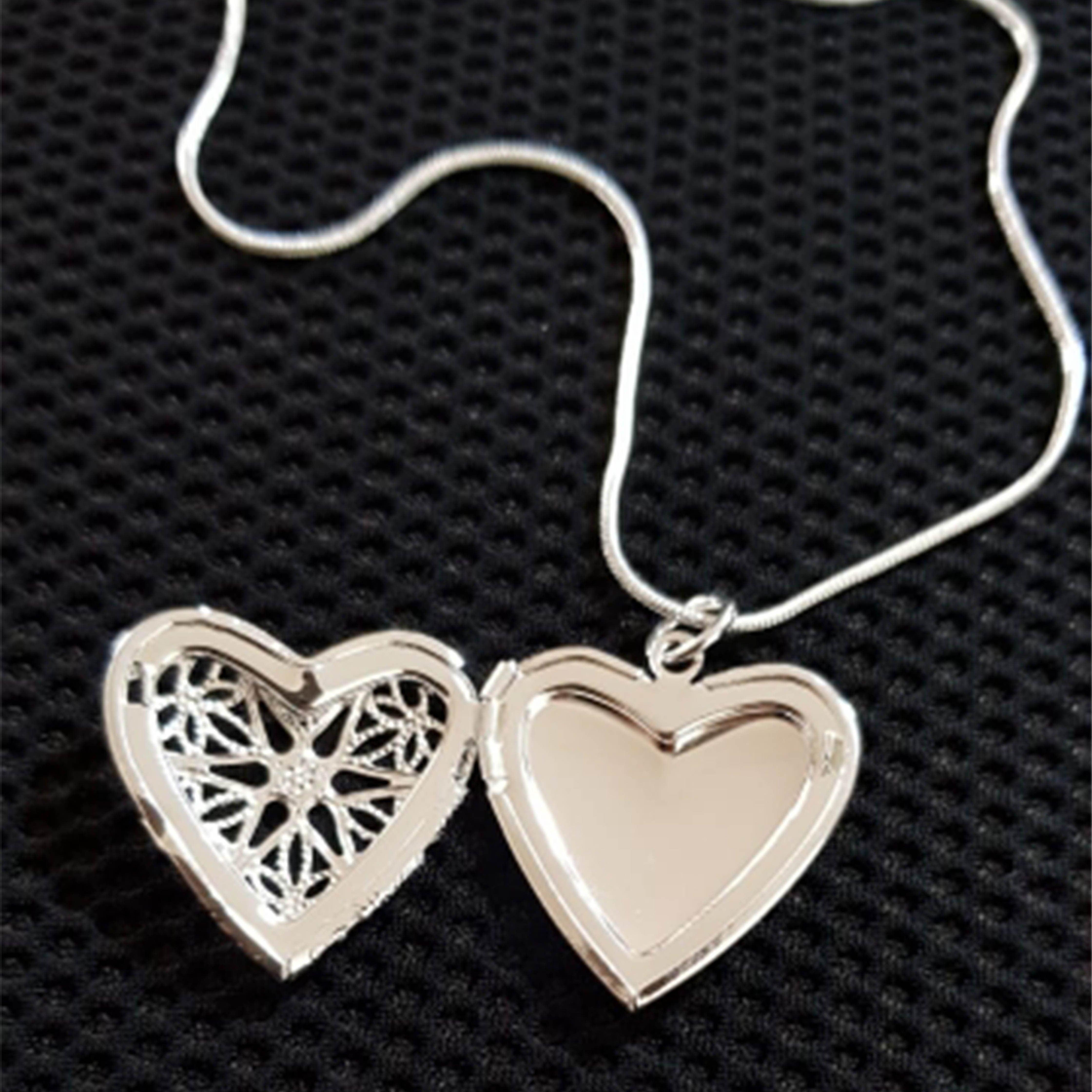 925 Sterling Silver Photo Frame Pendant Heart Necklace 18 Inch Snake Chain Woman Charm Statement Necklace In Fashion Jewelry Design