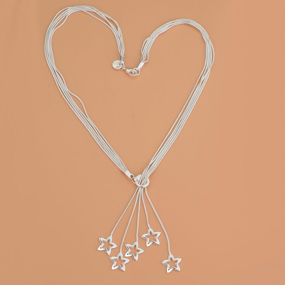 Luxury Shiny Silver Gorgeous Charm Fashion Heart Wedding Love Necklace Silver Jewelry