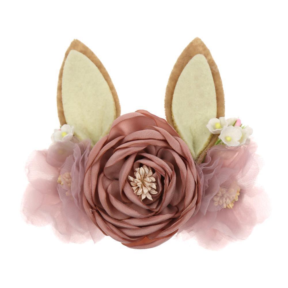 Luxury Christmas Antler Baby Girl Headbands Hair Accessories Xmas Deer Ear Flower Crown Hairband for Newborn Baby