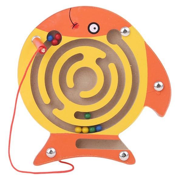 Children Magnetic Maze Toy Kids Wooden Puzzle Game Toy Kids Early Educational Brain Teaser Wooden Toy Intellectual Stevvex Board