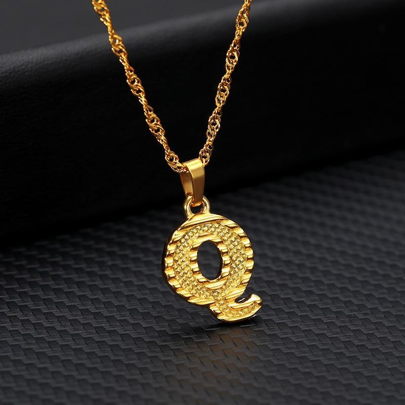 Modern NEW Luxury Shiny Tiny Gold Initial Letter Necklace For Women and Man In Jewelry Hip Hop Retro Design