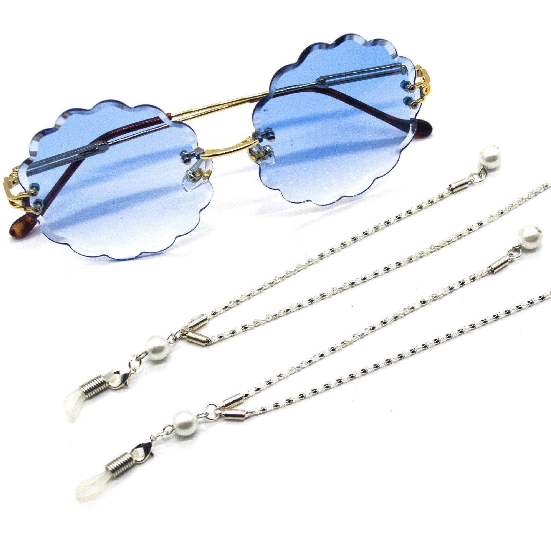 Luxury Reading Glasses Chain For Women Metal Sunglasses Casual Pearl Beaded Eyeglass Chain for Glasses