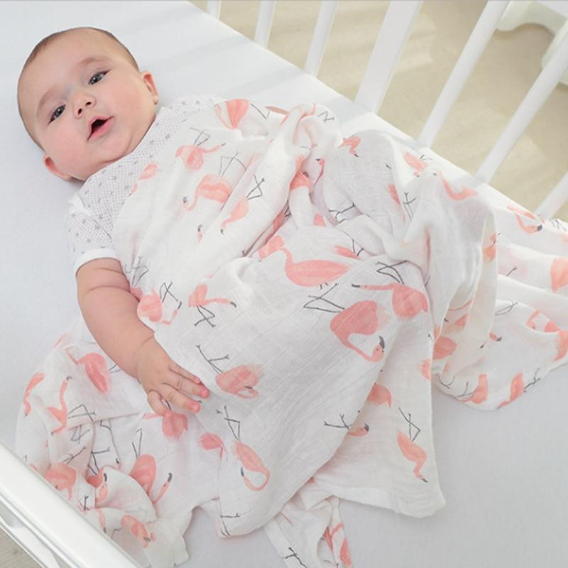 Muslin 100% Cotton Baby Swaddles Soft Newborn Blankets Bath Gauze Infant Wrap Sleep sack Stroller .