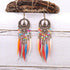 Handmade Modern Elegant Golden Silver Color Ethnic Acrylic Luxury Rainbow Beads Feather Drop Earrings for Women Boho Jewlery