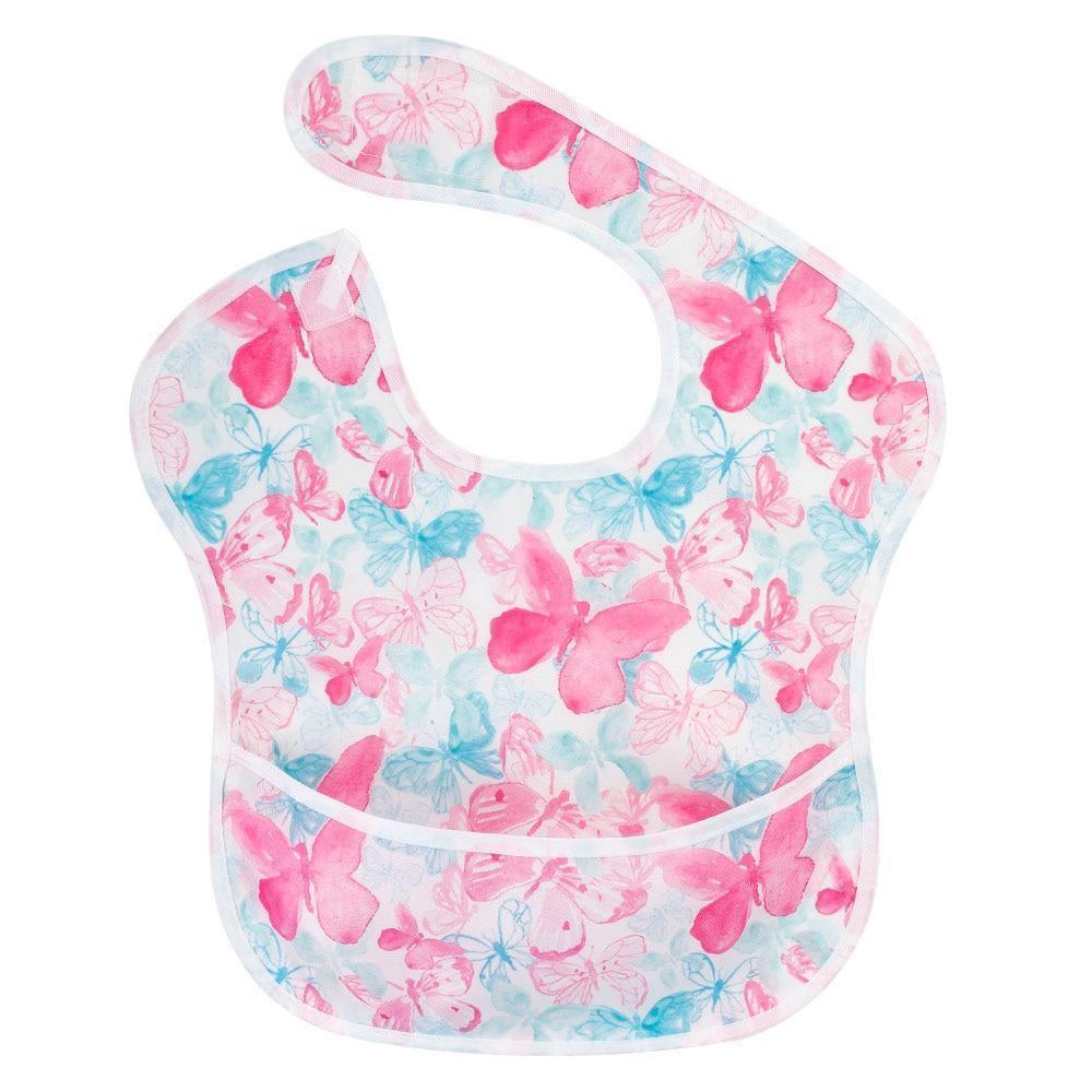 Waterproof Baby Bibs Polyester TPU Feeding Bibs Washable Baby Bibs with Food Catcher For Kids