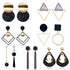 Modern Korean Statement Elegant Black Acrylic Drop Earrings for Women New Fashion Jewelry Luxury Vintage Epic Geometric Gold Asymmetric Earringa