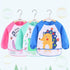 Cute Cartoon Print Baby Waterproof Long Sleeve Apron Children Feeding Smock Bib Baby Accessories