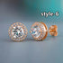 Geometric Elegant Women Quality Stud Earrings Luxury Cubic Zircon Wedding Party Daily Wearable Fashion Jewelry