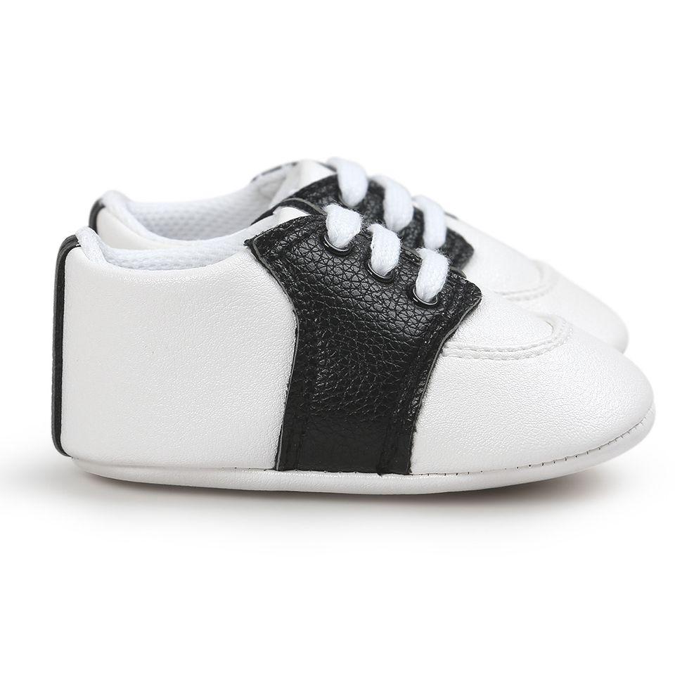 Newborn Shoes Star First Walkers Kids Toddlers Lace Up PU Leather Soft Soles Sneakers 0-18 Months