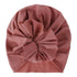 Handmade Pleated Flower Babies' Knitted Cotton Cloth Turban For Baby Girls In Elegant Style