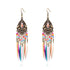 Handmade Modern Elegant Golden Silver Color Ethnic Acrylic Luxury Rainbow Beads Feather Drop Earrings for Women Boho Jewlery