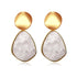 New Modern Korean Statement Round Luxury Earrings For Women Perfect Geometric Elegant Gold Shell Fluff Dangle Drop Earrings