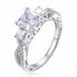 Luxury Modern Brilliant Diamond Square Three stone Diamond Ring Finger Brand Created Moissanite Wedding Rings for Women