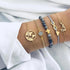 Fashion Bohemia Leaf Round Knot Cuff Bangle Gold Chain Charm Bracelet  for Women Simple Geometric Bracelets Luxury Jewelry