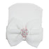 Modern Luxury Baby Girl Cotton Knit Striped Baby Caps With Big Bow For Baby Girls In Elegant Style