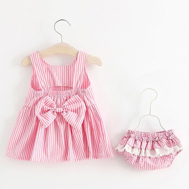 Modern Baby Newborn Toddler Girls Summer Tutu Dress With Printing Princess Dresses Sundress And Hat