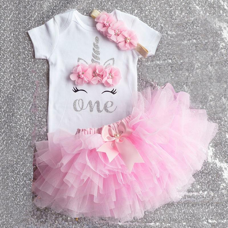 New 1st Birthday Tutu Baby Infant Christening Cake Dresses for Party Kids 1 Year Baby Girl For  Birthday Party