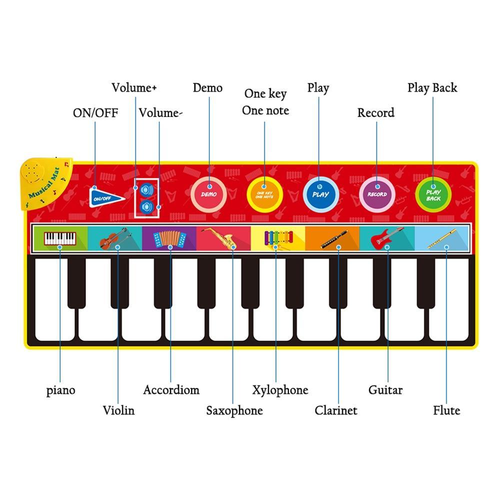 Modern Musical Mat Baby Play Piano Mat Keyboard Toy Music Instrument Game Carpet Music Toys Educational Toys For Kids