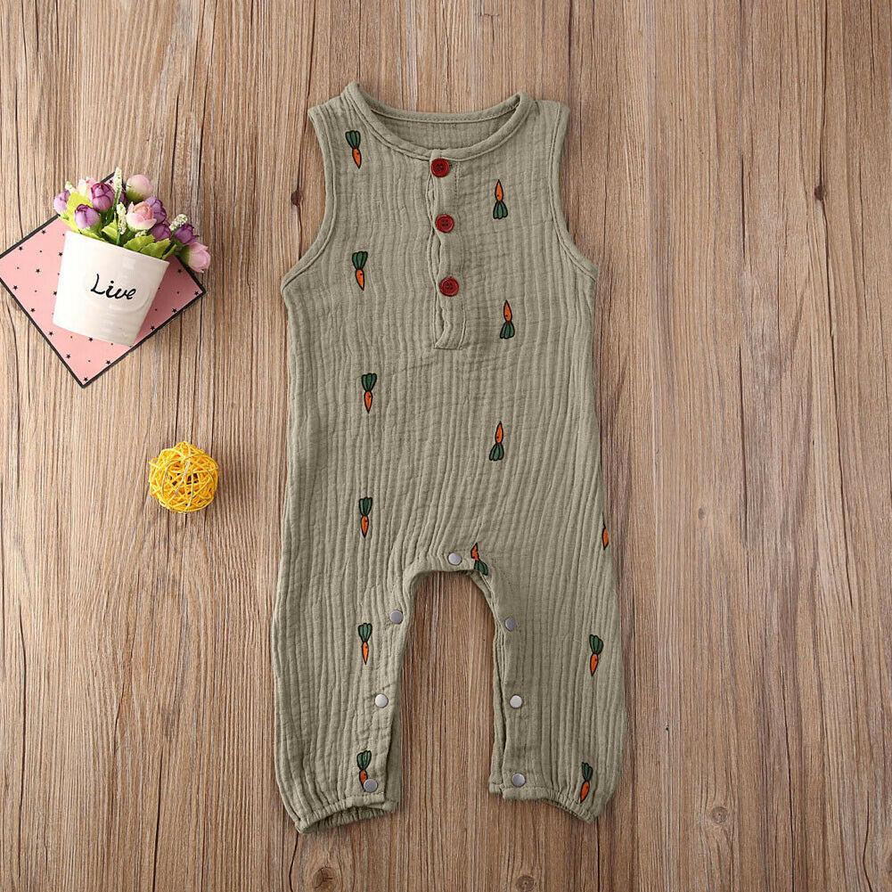 Baby Romper Sleeveless Newborn Baby Girl Boy Clothes Cactus Print Romper Jumpsuit Soft Baby Outfit One Piece Jumpsuit Pajamas