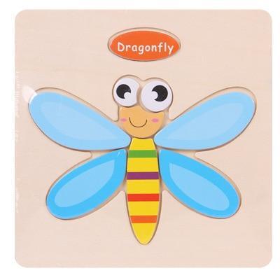 Baby Toys Wooden 3D Puzzle Cartoon Animal Intelligence Kids Educational Brain Teaser Children Tangram Shapes Learning