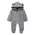 New Winter Trend Warm Newborn Baby Boy Solid Hooded Baby Romper Warm Coat Fleece Jumpsuit Infant Outwear For Boys And Girls