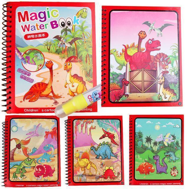 1pcs Magical Book Water Drawing Coloring Cartoons Books Doodle Pen Painting Drawing Board For Kids Toys Birthday Gift