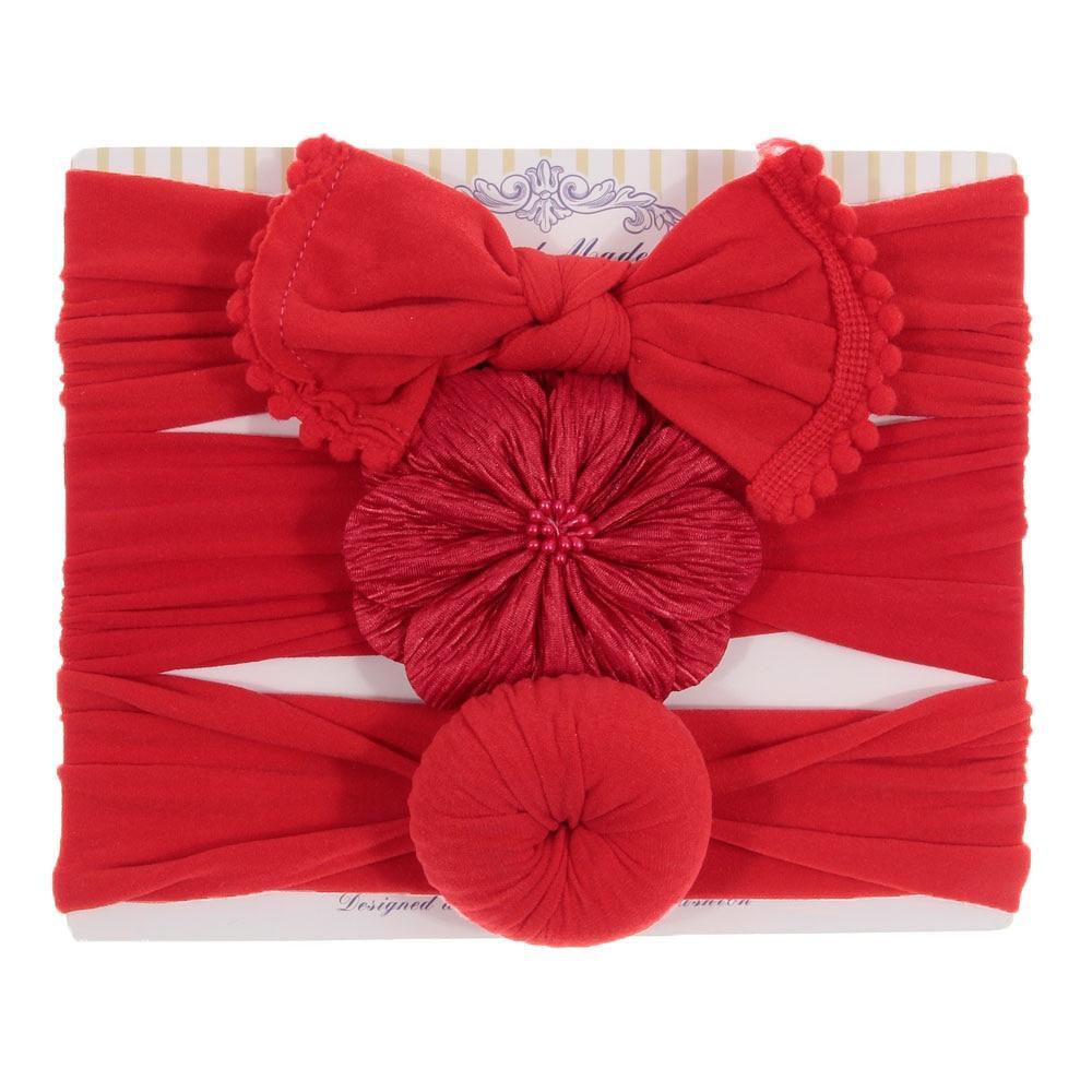 Fashion Baby Nylon Bow Headband Newborn Bowknot Round Ball Head wrap Flower Turban Girls Hair Bands Bow For Kids