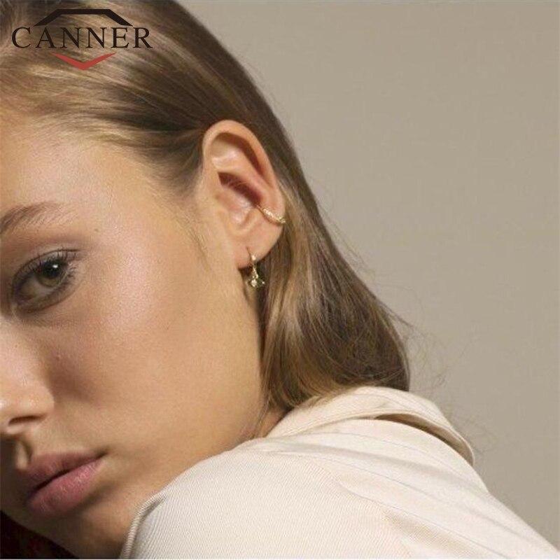 Small Luxury Hoop Epic Earrings Sterling Silver Zircon Earrings Elegant Round Silver Gold Color Eye Hoop