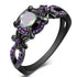 Luxury Black  Plated Natural Crystal Birthstone Women Rings For Party Wear In Retro Antic Design Ring For Men and Women