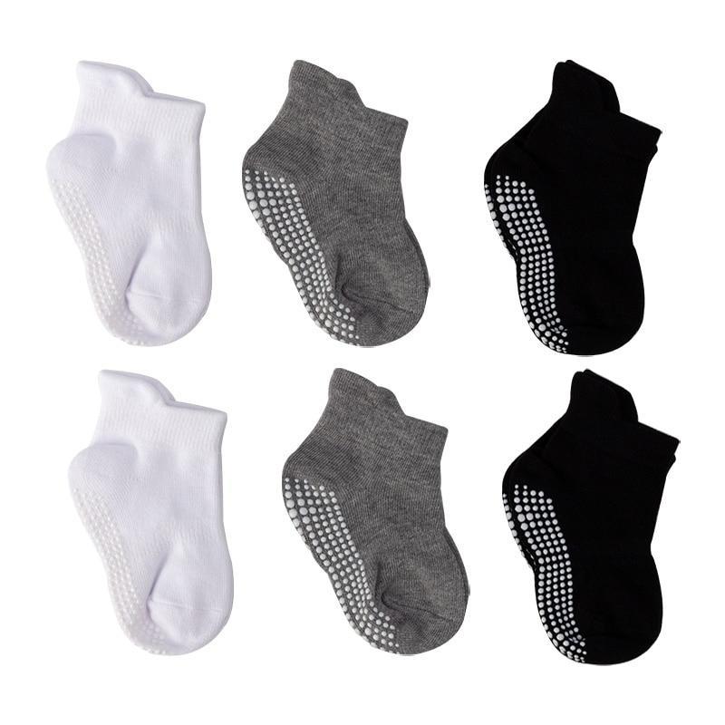 6 Pairs Baby Cotton Anti-slip Boat Low Cut Floor Socks For Boys And Girls Children's Sock