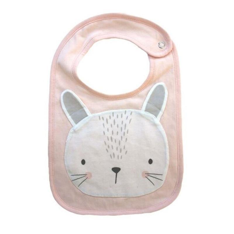 Luxury Cartoon Animal Cotton Printing Snap Button Bib Waterproof Saliva Towel Infant Cloths Feeding Apron For Kids