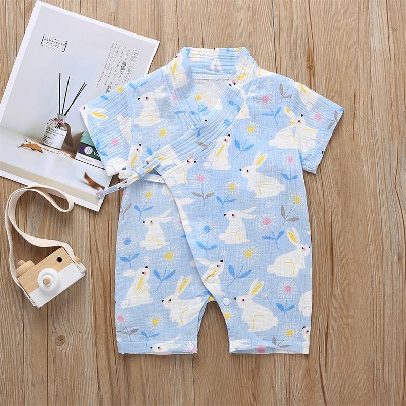 Summer Baby Girl/Boys Clothing Short-sleeved Rompers Jumpsuit Floral Print  Cute Soft Newborn Infant Baby Playwear For Girls and Boys Kids