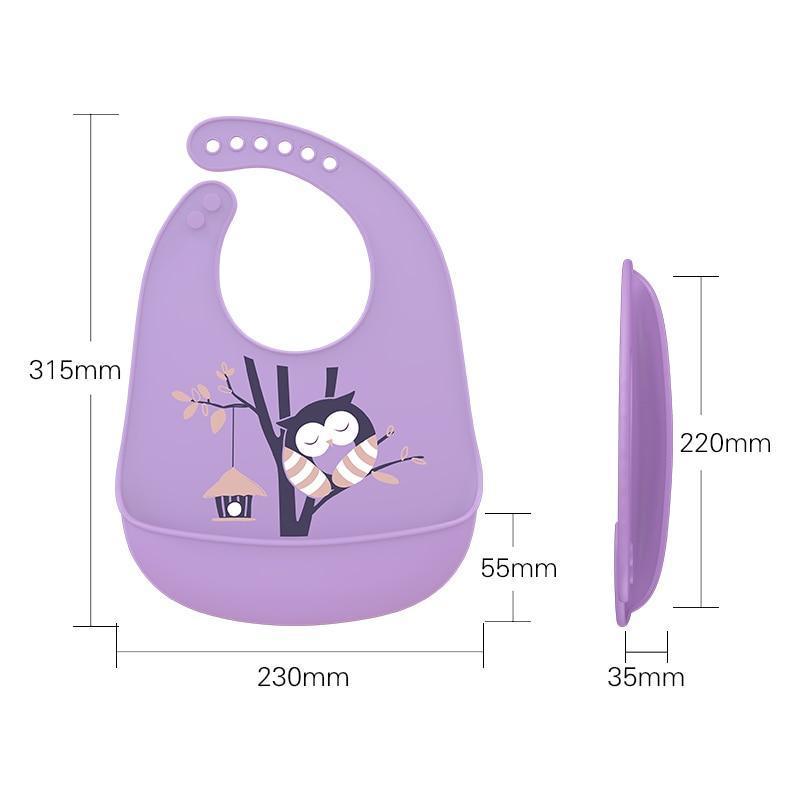 Trend NEW Baby Adjustable Picture Waterproof Saliva Dripping Soft Silicone Bibs For Girls and Boys Kids