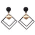 Modern Korean Statement Elegant Black Acrylic Drop Earrings for Women New Fashion Jewelry Luxury Vintage Epic Geometric Gold Asymmetric Earringa