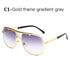 Modern Luxury Fashion Metal Gradient Square Big Frame Men's Sunglasses Brand Design Driving Sunglasses Retro Glasses Oculos De Sol