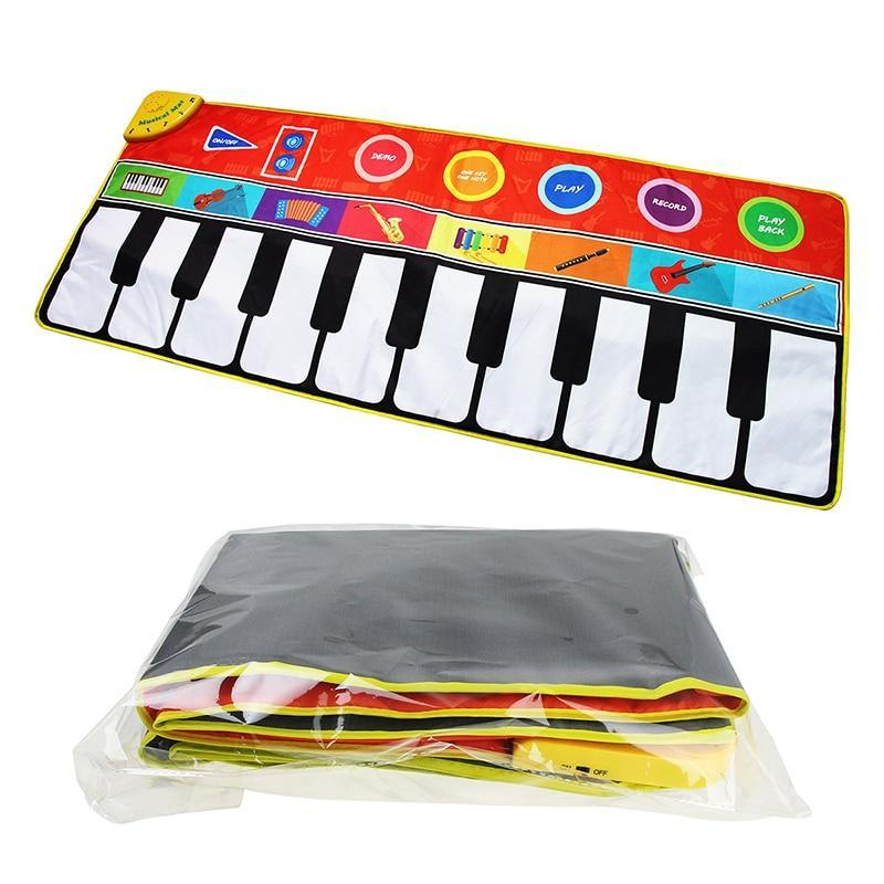 Big Size Music Piano Carpets & 8 Instruments Guitar Accordion Violin Sounds  Musical Play Mat Educational Toy For Kids