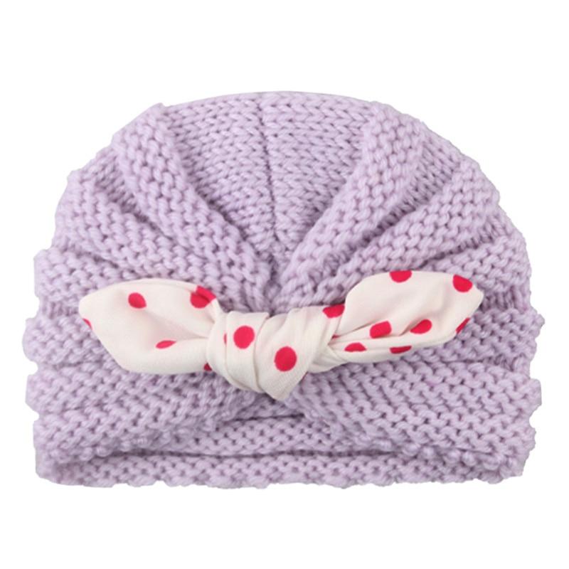 Handmade Knitted Winter Baby Hat for Girls Candy Color Enfant Baby Beanie Turban Hats Newborn Baby Cap