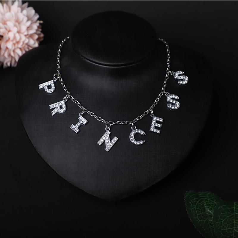 Personalized Custom Modern Diamond Crystal Letter Names Choker Necklace For  Women Luxury Jewelry Style Perfect Gift For Girls Cool Style