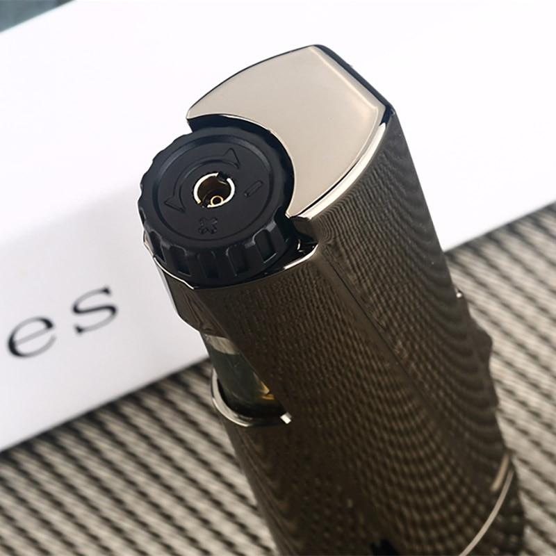 NEW Modern Luxury Grinding Wheel Three Torch Turbo Lighters For Cigarettes Accessories Cigar Smoking Lighters New Metal Design