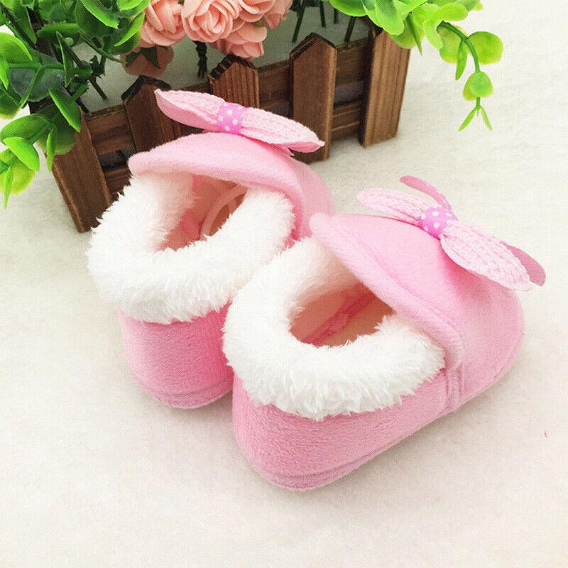 Winter Newborn Infant Baby Girls Boys Shoes Bow-knot Fur Ankle Length Autumn Warm Snow Boots 0-18M Babies