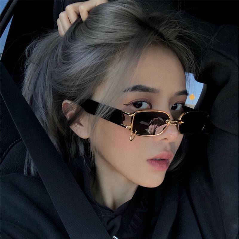 Popular Fashion Small Rectangle Women Luxury Sunglasses Brand Designer Vintage Punk Men Sunglasses Style With Shades UV400 Protection