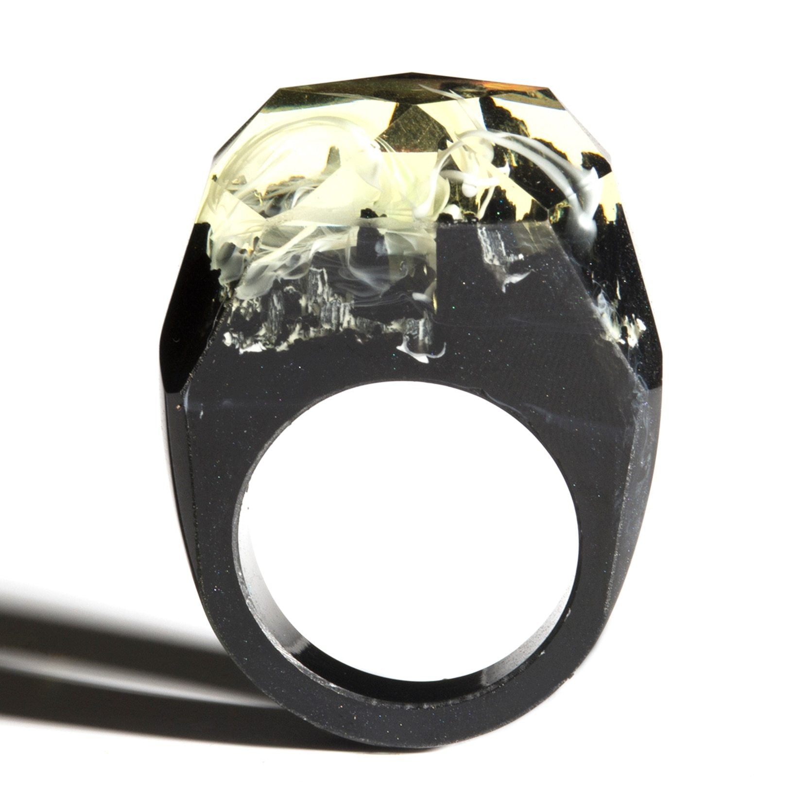 Modern Wooden Epic Resin Ring Elegant Luxury Wedding Epoxy Soul of The Forest Eco Epoxy Handmade